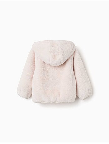 Veste en peluche avec capuche et fermeture éclair
