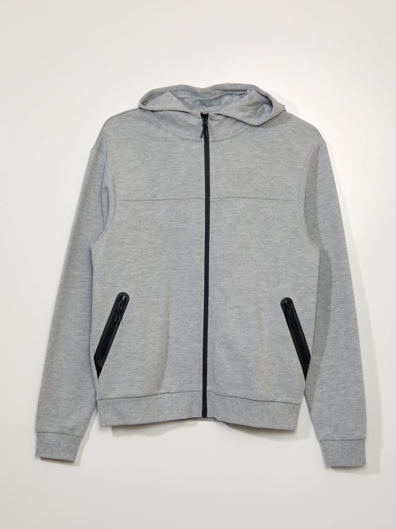 Veste en piqué de coton Gris - Kiabi