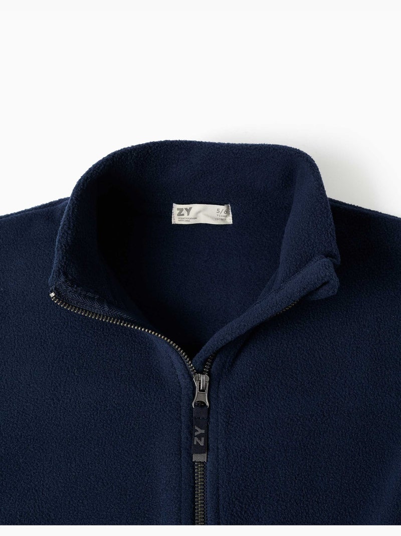 Veste en polaire à col montant Bleu foncé - Kiabi