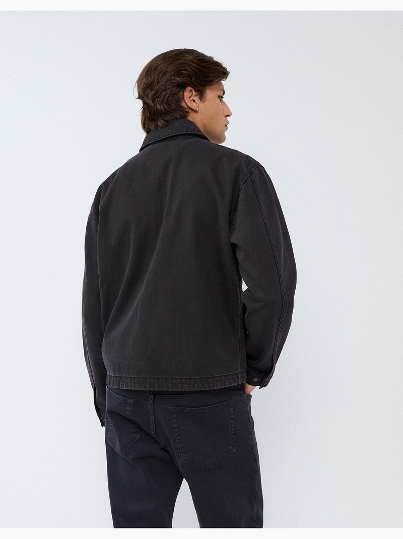 Veste en sergé, mo fashion Gris - Kiabi