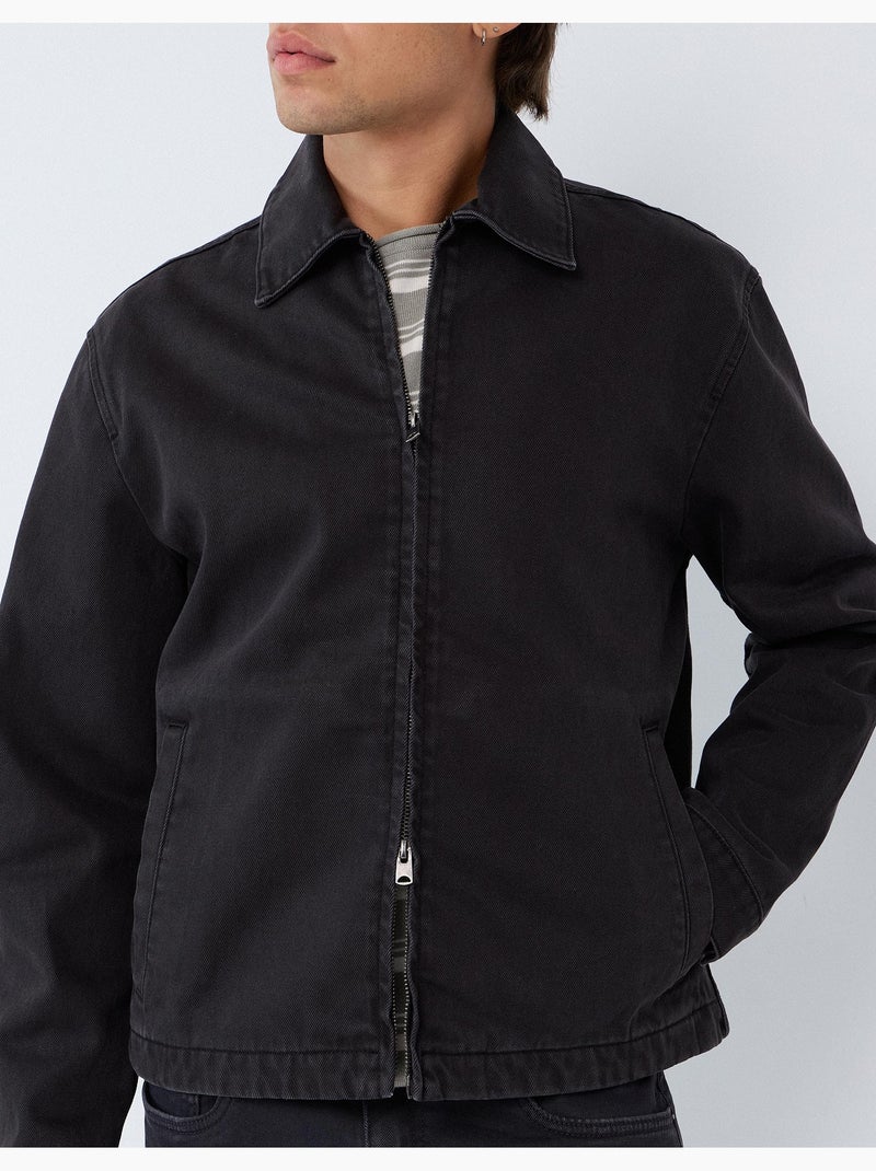Veste en sergé, mo fashion Gris - Kiabi