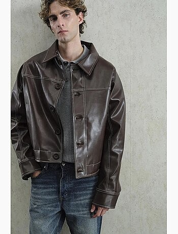 Veste en simili cuir boutonnée giesto