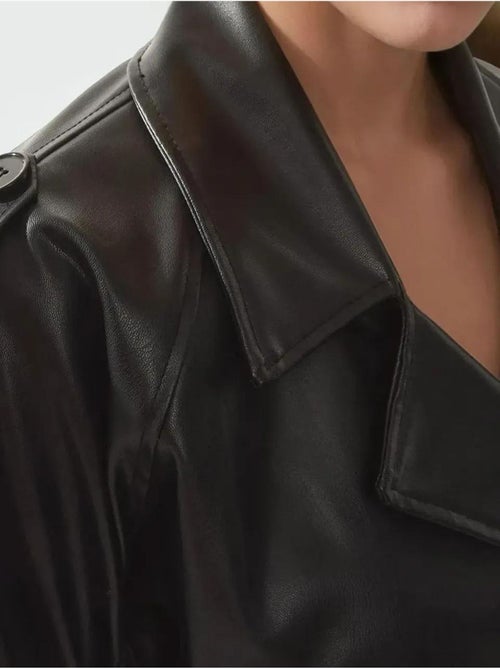 Veste en similicuir avec ceinture bdart - Kiabi Veste en similicuir avec ceinture bdart - Kiabi