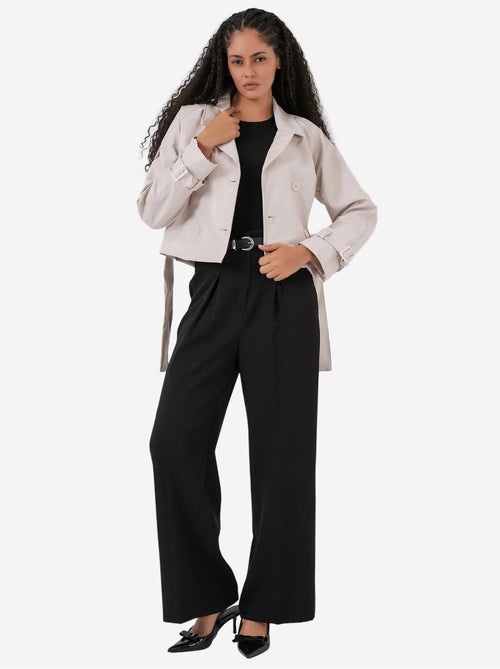 Veste en similicuir avec ceinture bdart - Kiabi