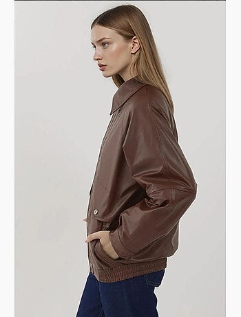 Veste en similicuir surdimensionnée avec poches hiccup