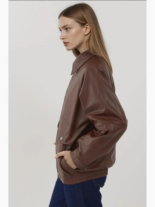Veste en similicuir surdimensionnée avec poches hiccup - Kiabi