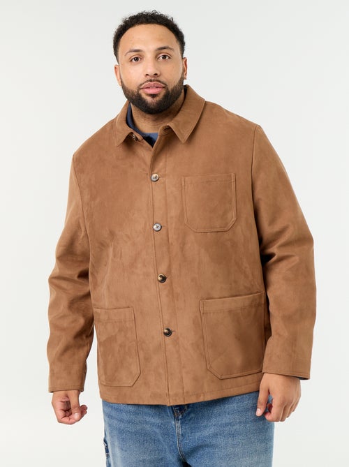Veste en suédine avec poches plaquées - Kiabi