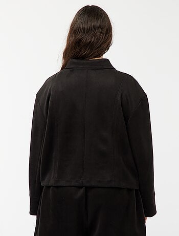 Veste en suédine boutonnée unie