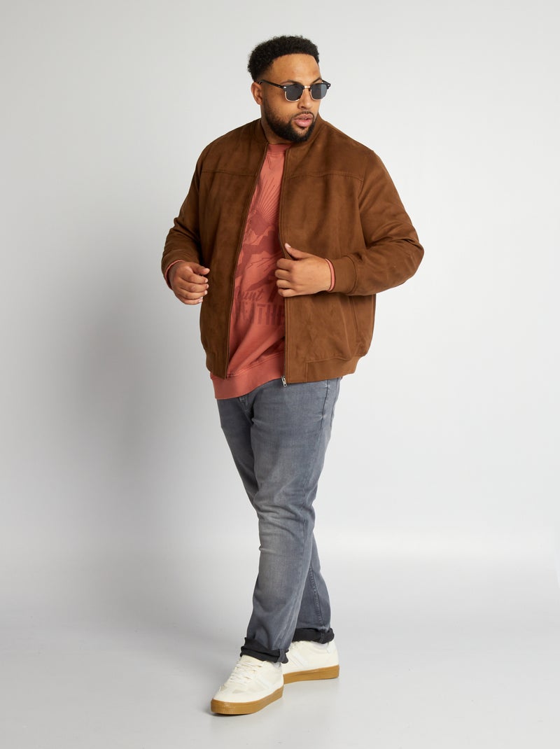 Veste en suédine Marron - Kiabi