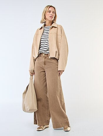 Veste en suédine unie