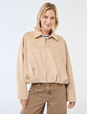 Veste en suédine unie