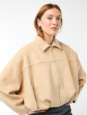 Veste en suédine unie