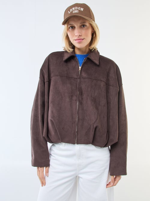 Veste en suédine unie - Kiabi
