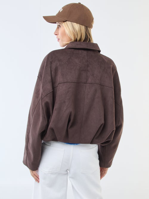 Veste en suédine unie - Kiabi