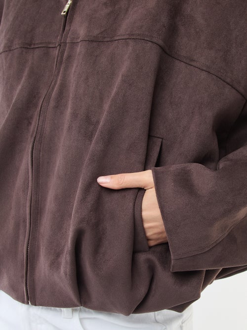 Veste en suédine unie - Kiabi