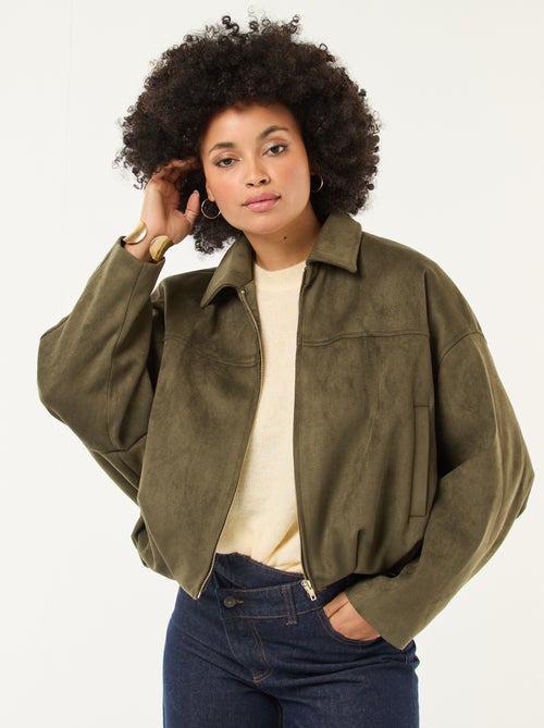 Veste en suédine unie - Kiabi