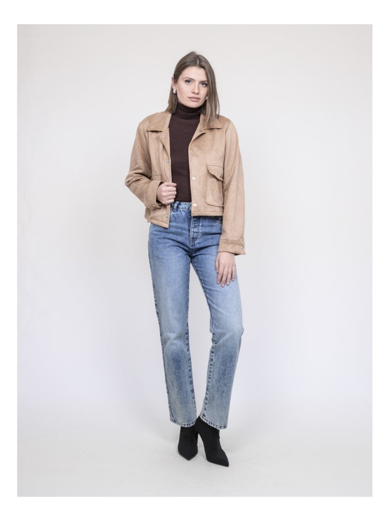 Veste en suédine uperla Marron caramel - Kiabi