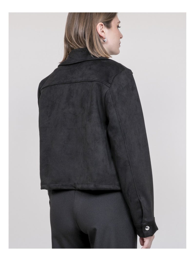 Veste en suédine uperla Noir - Kiabi