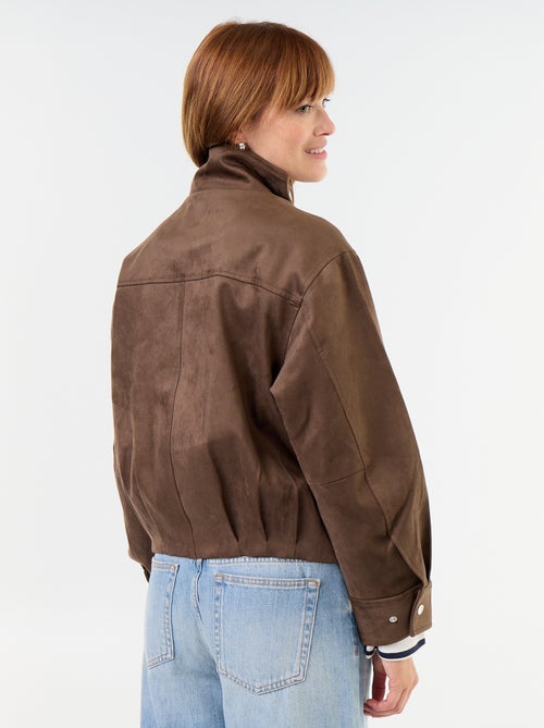 Veste en suédine zippée - Kiabi