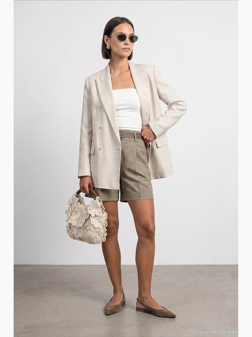 Veste en tencel, coton et lin dilvin - Kiabi Veste en tencel, coton et lin dilvin - Kiabi