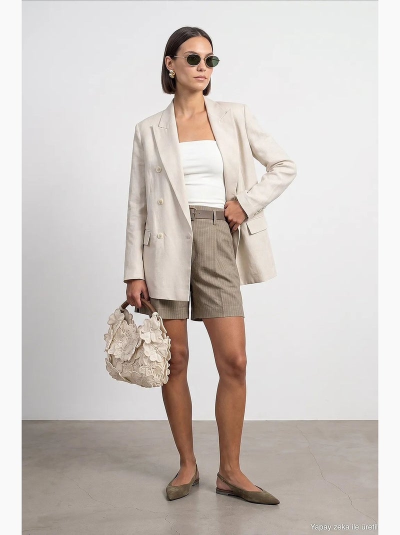 Veste en tencel, coton et lin dilvin Beige argile - Kiabi