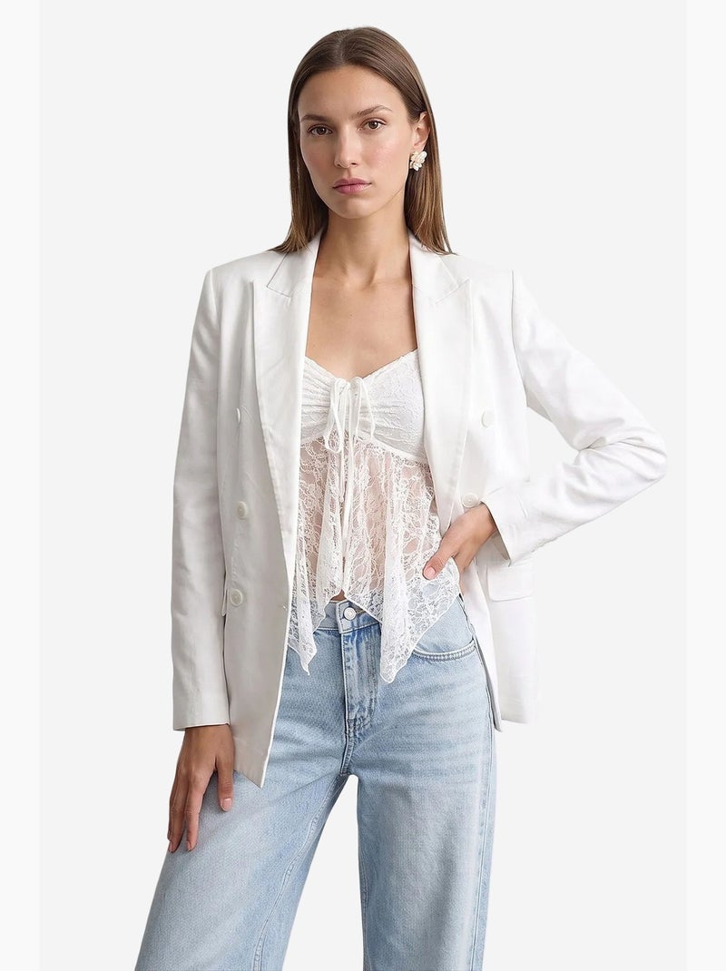Veste en tencel, coton et lin dilvin Blanc - Kiabi