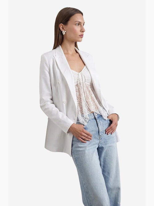 Veste en tencel, coton et lin dilvin - Kiabi Veste en tencel, coton et lin dilvin - Kiabi