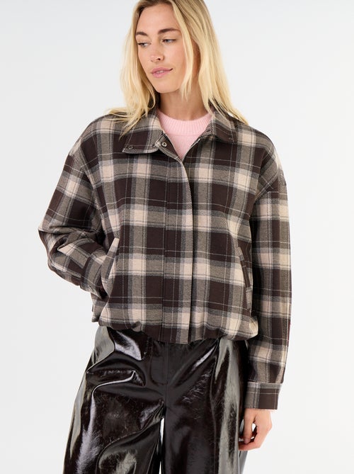 Veste en textile à carreaux - Kiabi