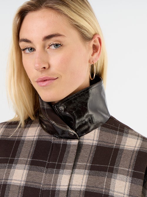 Veste en textile à carreaux - Kiabi