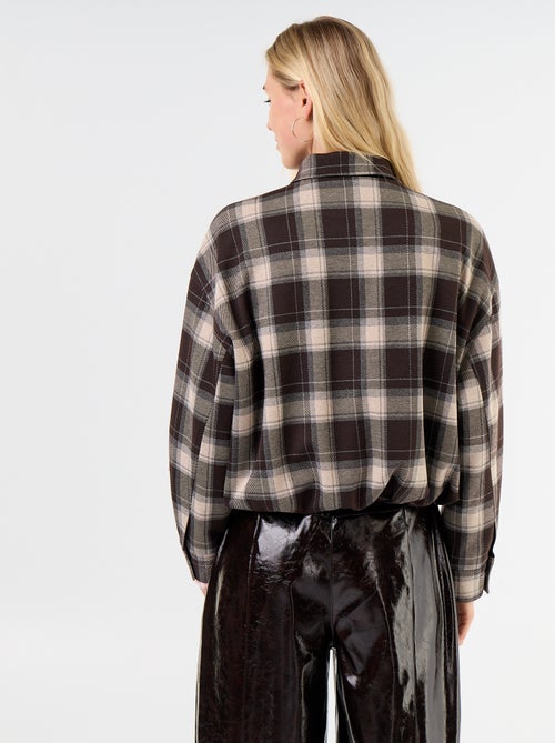 Veste en textile à carreaux - Kiabi