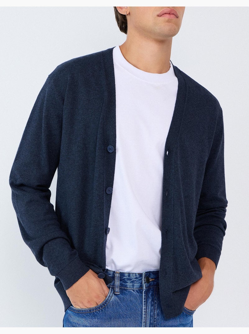 Veste en tricot avec cachemire, mo fashion Bleu - Kiabi