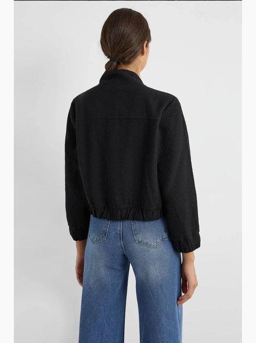 Veste en tweed à col rond avec poche hiccup - Kiabi