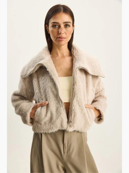 Veste en tweed épais matelassé avec fermeture éclair lucci - Kiabi