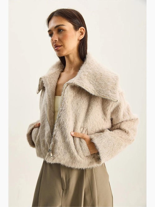 Veste en tweed épais matelassé avec fermeture éclair lucci - Kiabi