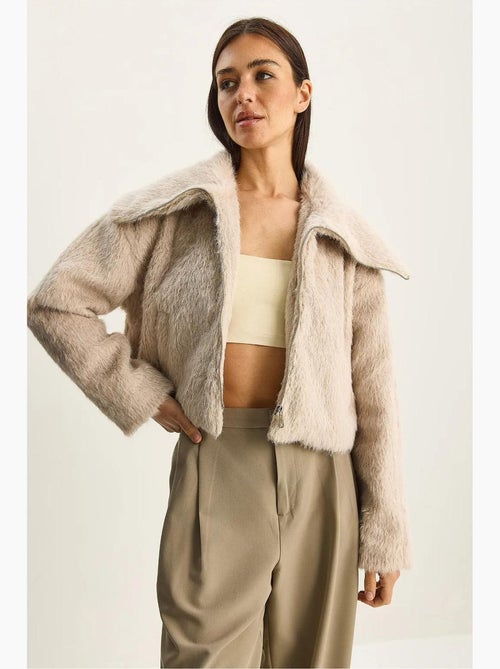 Veste en tweed épais matelassé avec fermeture éclair lucci - Kiabi