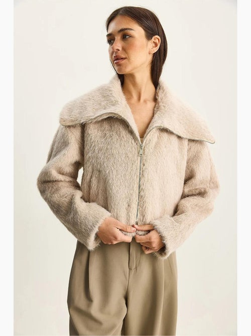Veste en tweed épais matelassé avec fermeture éclair lucci - Kiabi