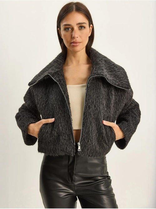 Veste en tweed épais matelassé avec fermeture éclair lucci - Kiabi