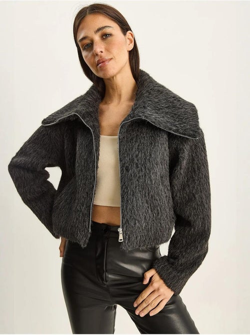 Veste en tweed épais matelassé avec fermeture éclair lucci - Kiabi
