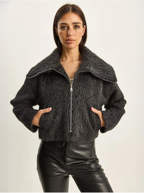 Veste en tweed épais matelassé avec fermeture éclair lucci - Kiabi