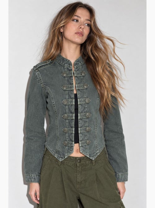 Veste en twill boutonnée hiccup - Kiabi Veste en twill boutonnée hiccup - Kiabi
