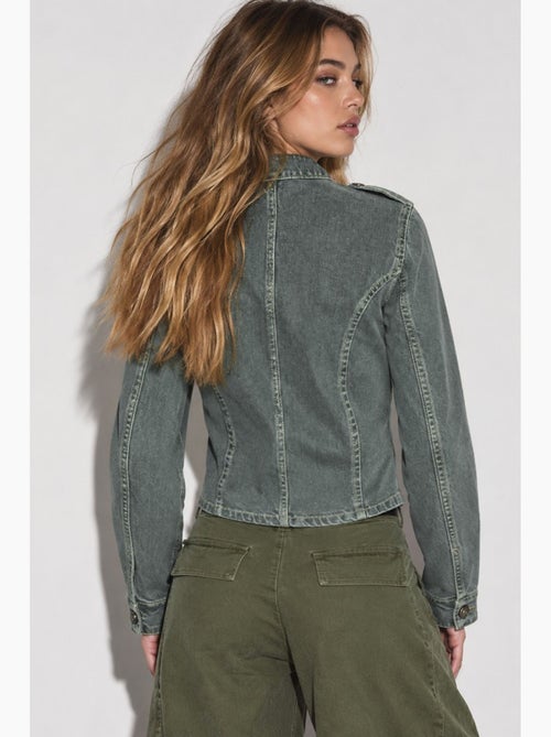 Veste en twill boutonnée hiccup - Kiabi Veste en twill boutonnée hiccup - Kiabi