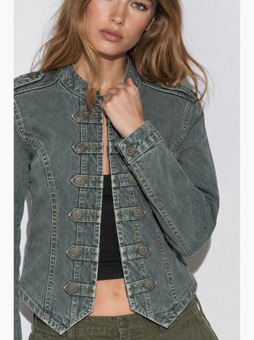 Veste en twill boutonnée hiccup - Kiabi Veste en twill boutonnée hiccup - Kiabi