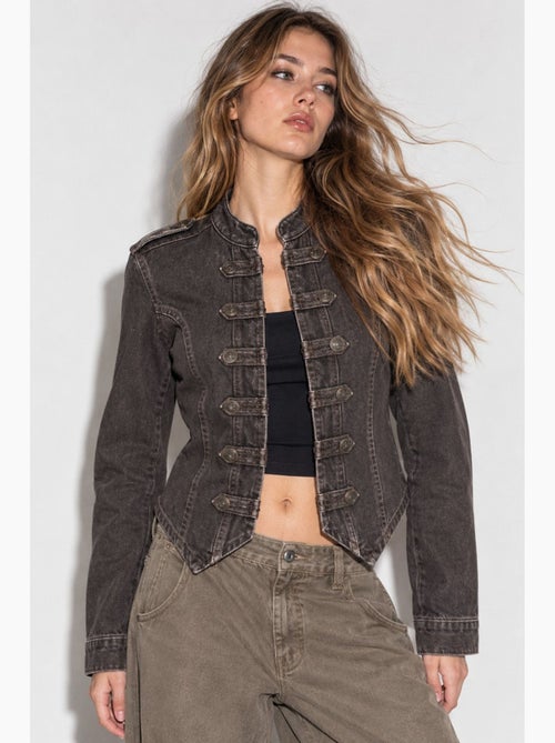 Veste en twill boutonnée hiccup - Kiabi Veste en twill boutonnée hiccup - Kiabi