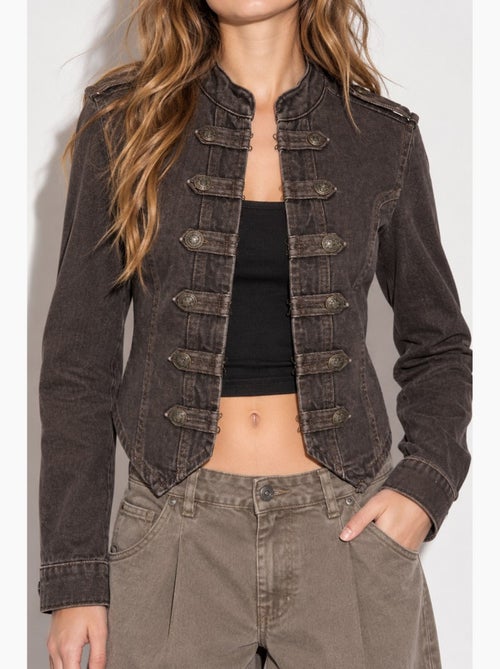 Veste en twill boutonnée hiccup - Kiabi Veste en twill boutonnée hiccup - Kiabi