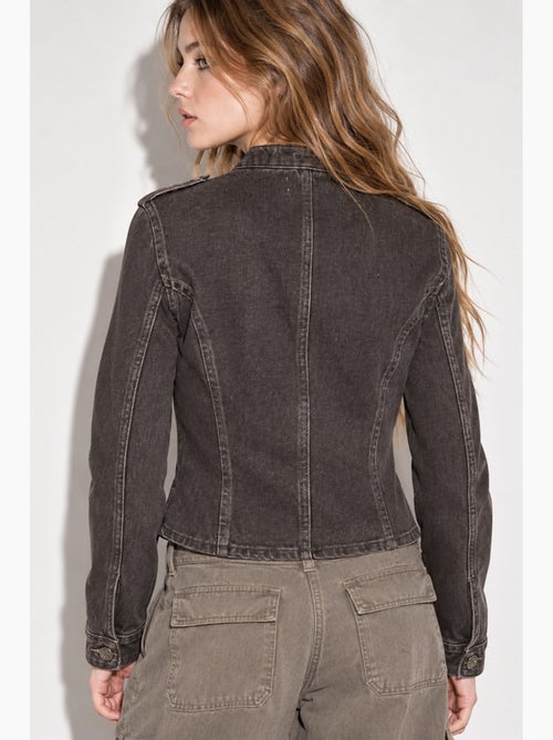Veste en twill boutonnée hiccup - Kiabi Veste en twill boutonnée hiccup - Kiabi