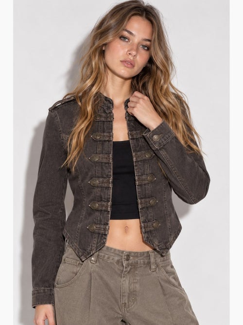 Veste en twill boutonnée hiccup - Kiabi Veste en twill boutonnée hiccup - Kiabi