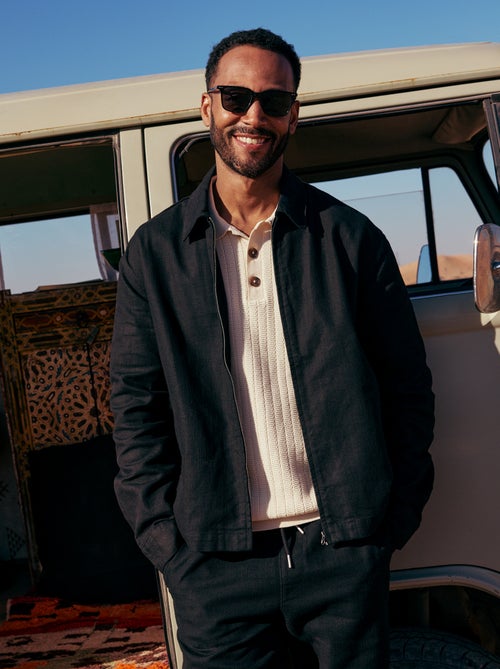 Veste en twill zippée unie - Kiabi