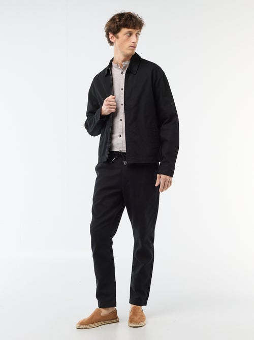 Veste en twill zippée unie - Kiabi