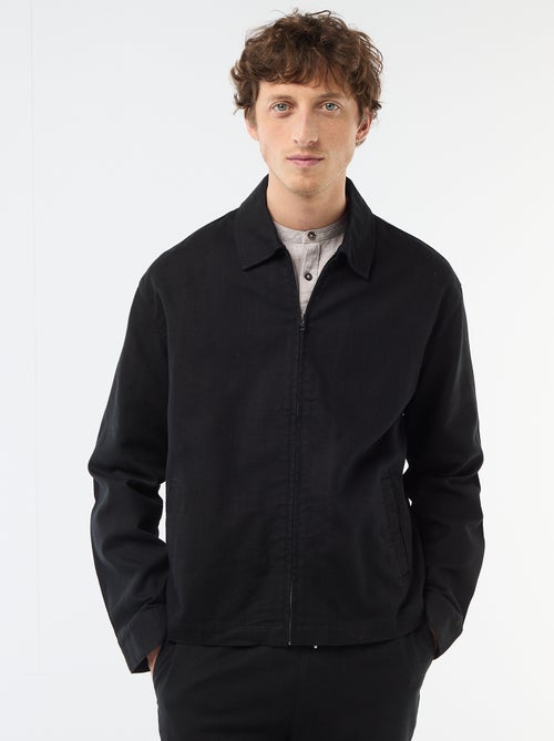 Veste en twill zippée unie - Kiabi