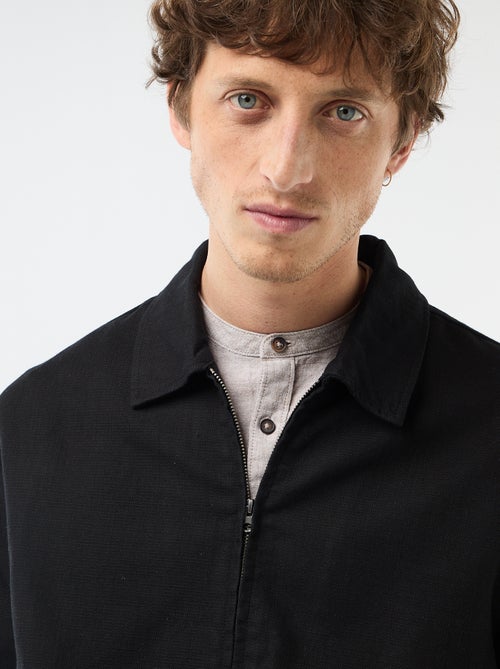 Veste en twill zippée unie - Kiabi
